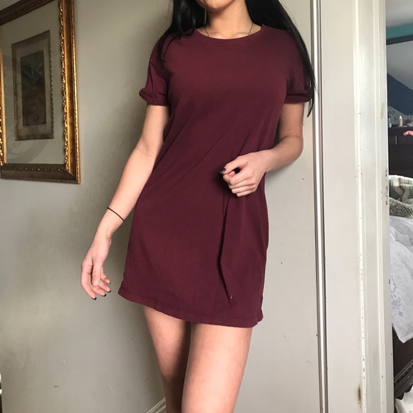 Maroon T-Shirt Dress - Picture 1 of 3